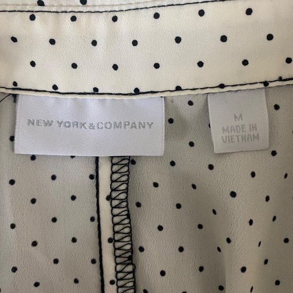 New York & Company Sleeveless Ombre Polkadot Blouse Women's Medium Black & White - Picture 8 of 12